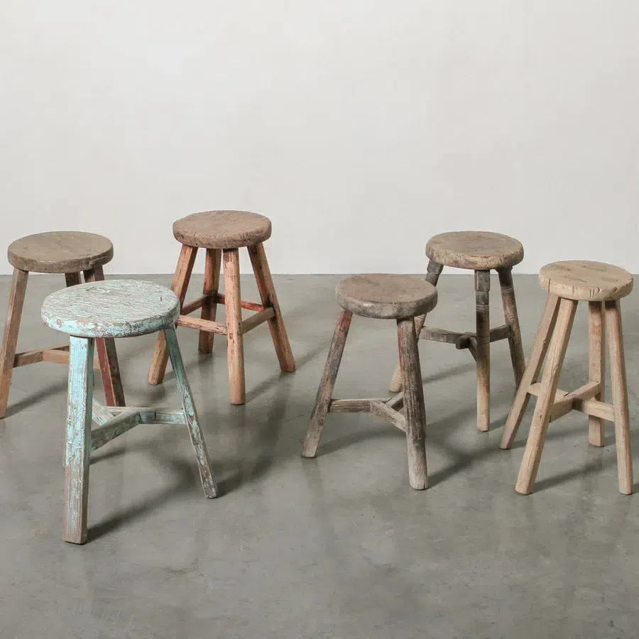 Chinese Workers Stool Round-Furniture-Indigo Love-The Bay Room