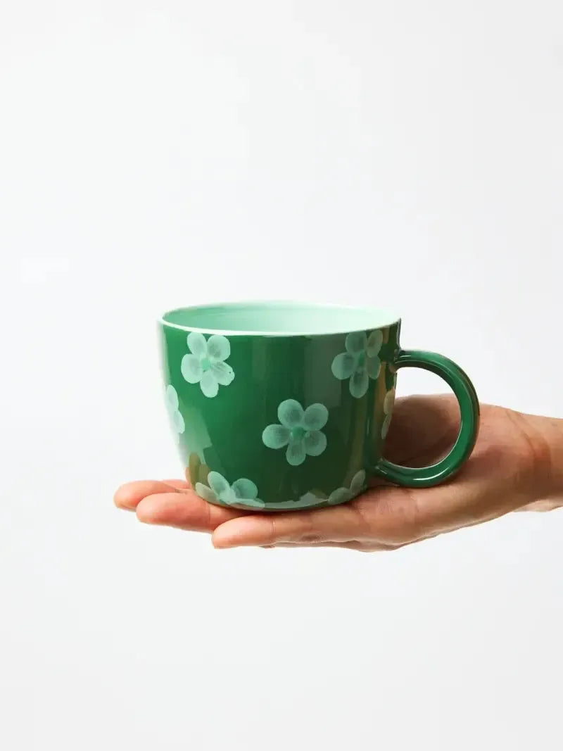 Chino Mug Daisy Green-Dining & Entertaining-Jones & Co-The Bay Room