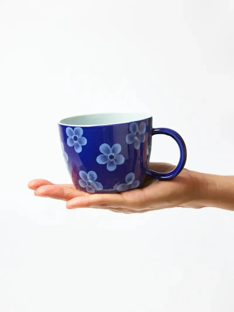 Chino Mug Daisy Navy-Dining & Entertaining-Jones & Co-The Bay Room