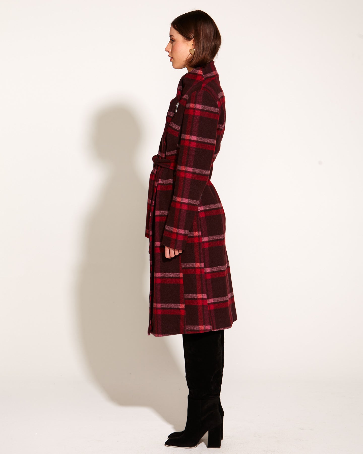 Choose You Coat - Pink Red Check-Jackets, Coats & Vests-Fate + Becker-The Bay Room