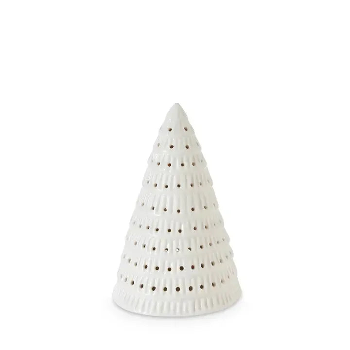 Christmas Tree White Table Decoration 12x19cm-Christmas-Madras Link-The Bay Room