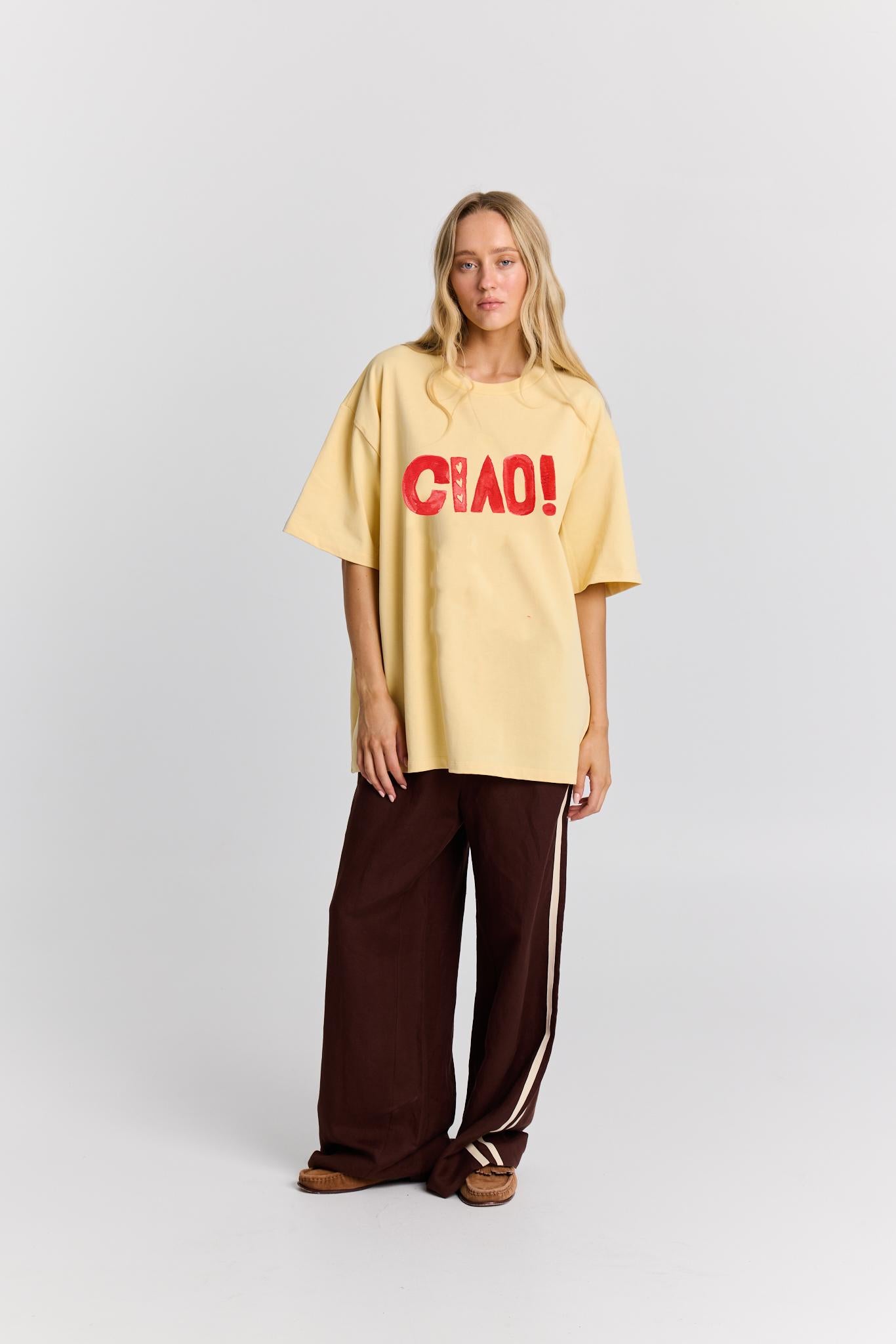 Ciao Oversized Tee - Butter-Tops-Maku The Label-The Bay Room