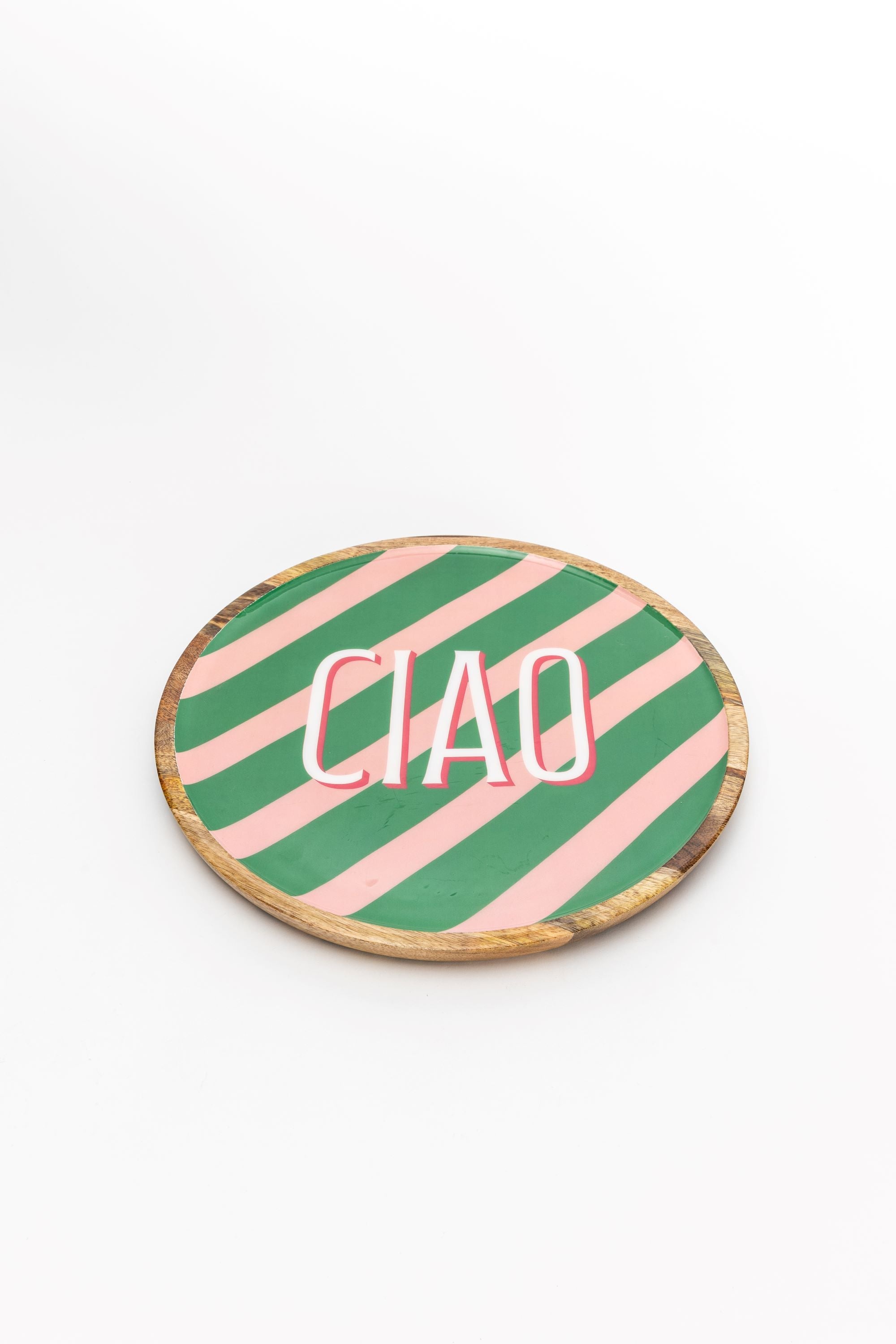 Ciao Plate - Green with Pink-Dining & Entertaining-Holiday-The Bay Room