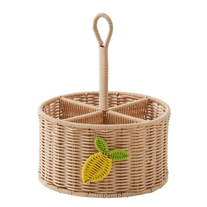 Citron Woven Caddy 23x23x30cm Yellow-Dining & Entertaining-Coast To Coast Home-The Bay Room