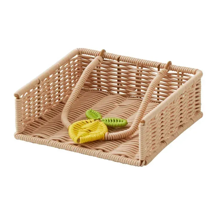 Citron Woven Napkin Holder 18x18x6cm Yellow-Dining & Entertaining-Coast To Coast Home-The Bay Room