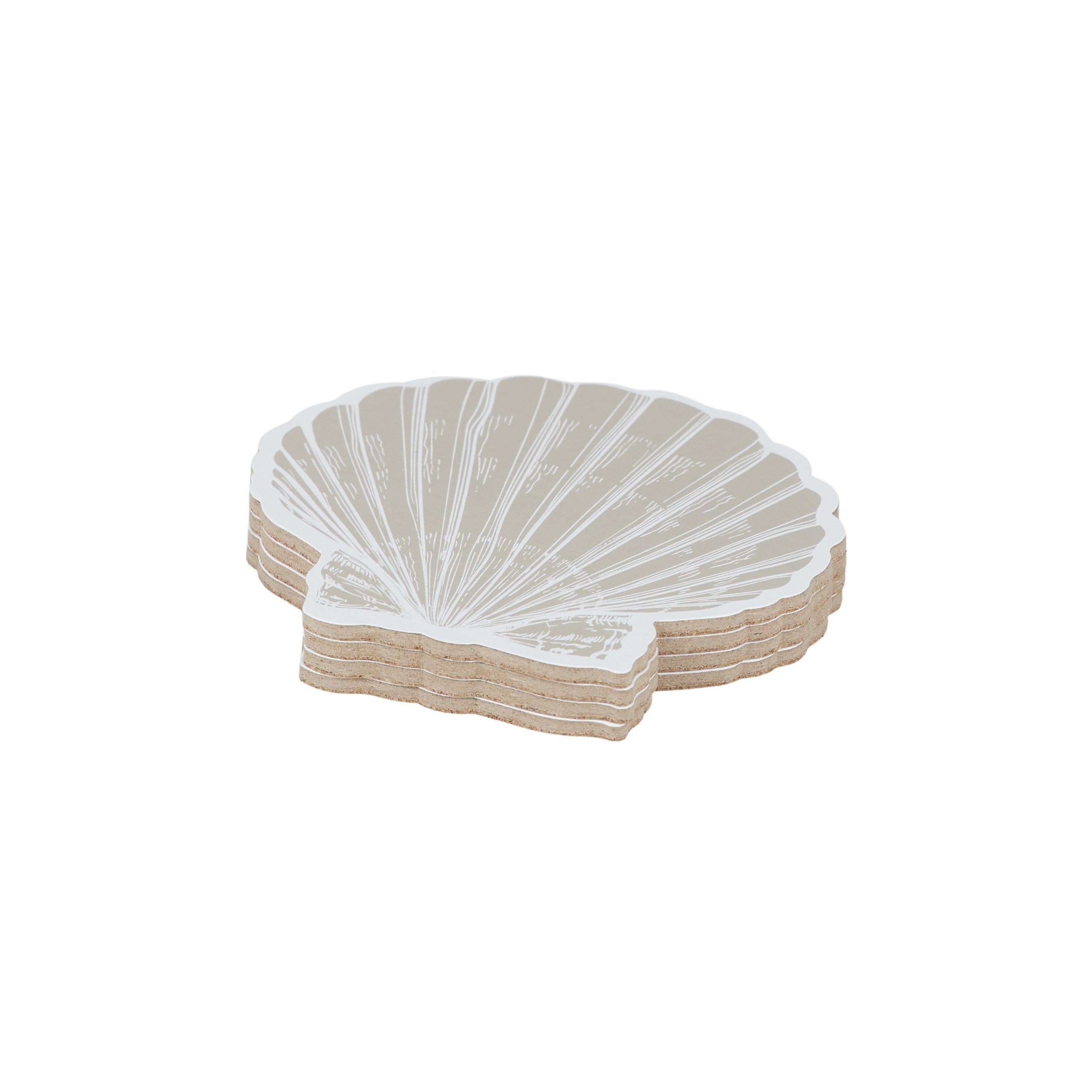 Clam Set/4 Shell Cork Coaster 10cm-Dining & Entertaining-Coast To Coast Home-The Bay Room