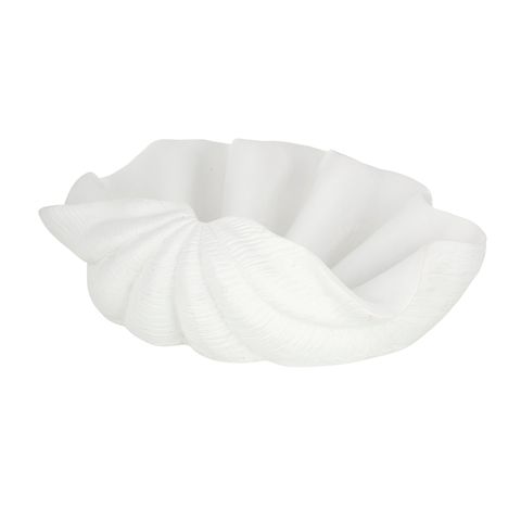 Clam Shell Resin Bowl 56x37x 18cm White-Decor Items-Coast To Coast Home-The Bay Room