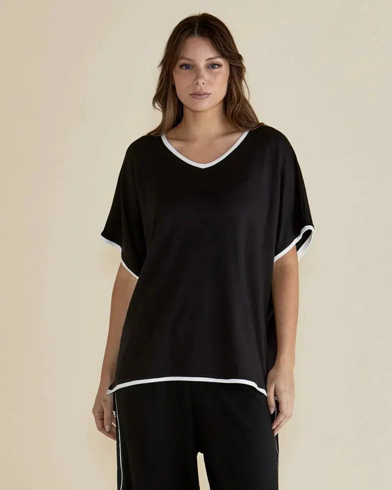 Clara Tee - Black-Tops-Betty Basics-The Bay Room