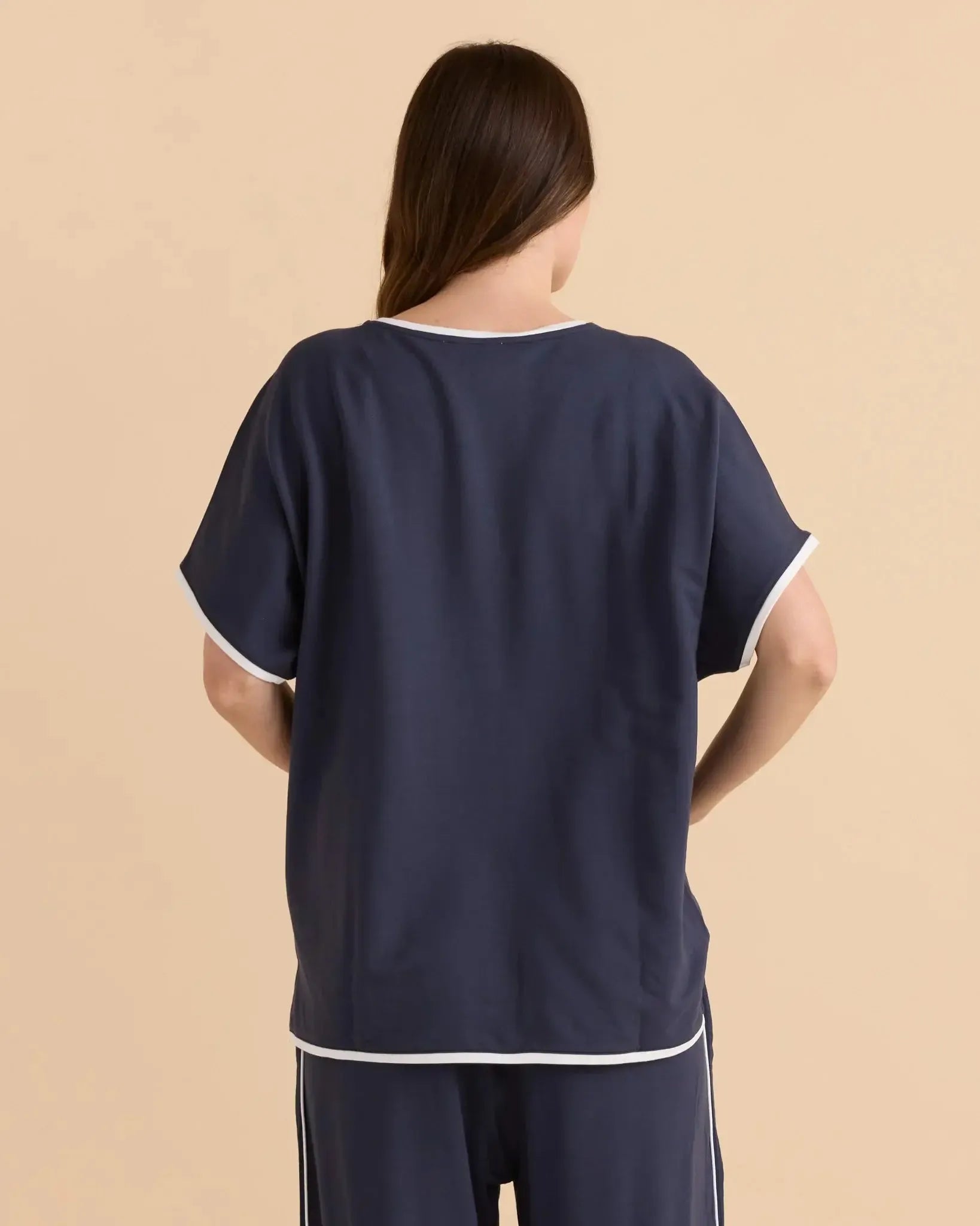 Clara Tee - Petrol/White-Tops-Betty Basics-The Bay Room