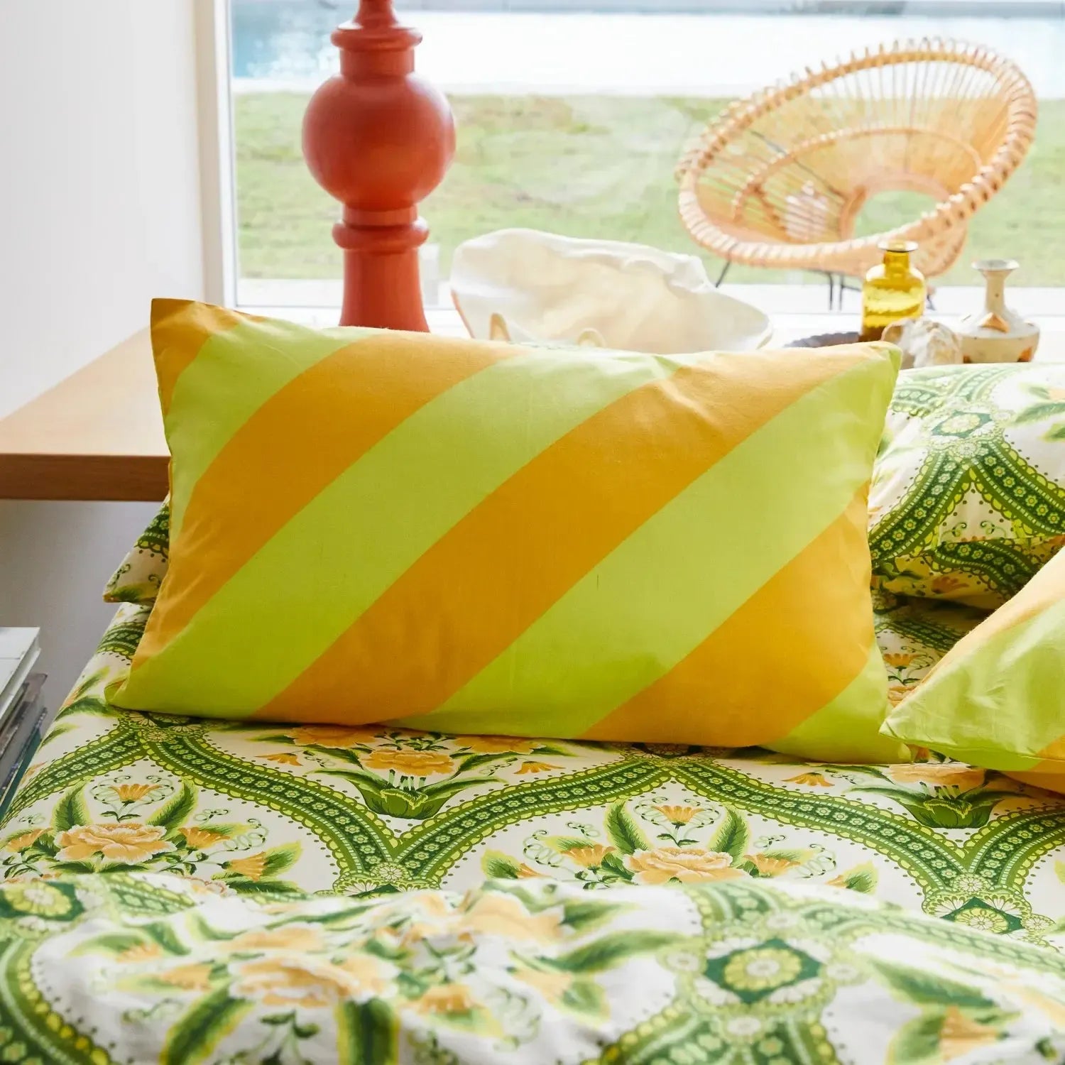 Clarice Cotton Pillowcase Set - Zest-Soft Furnishings-Sage & Clare-The Bay Room