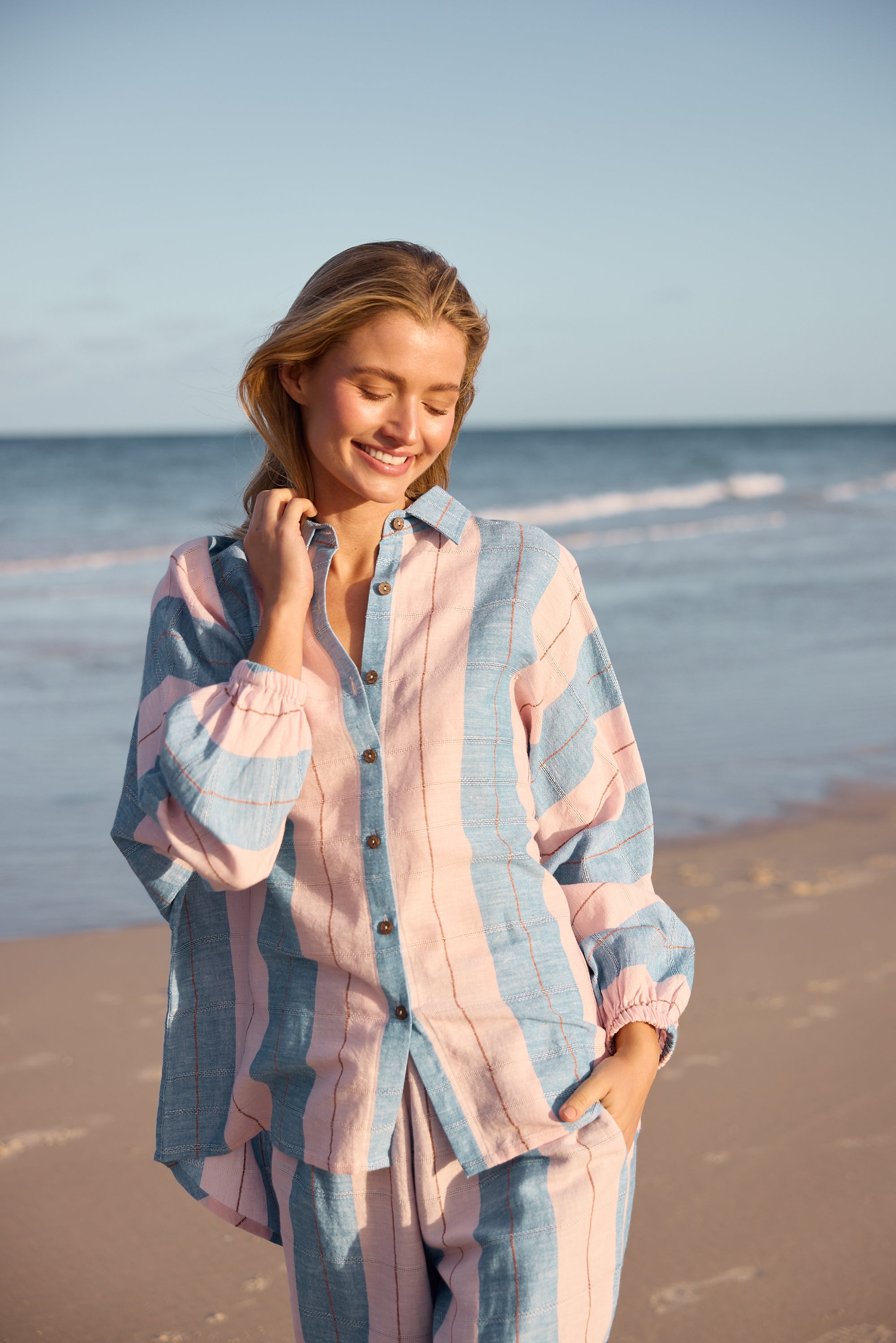 Cliffside Shirt - Blue Multi Stripe-Holiday-The Bay Room