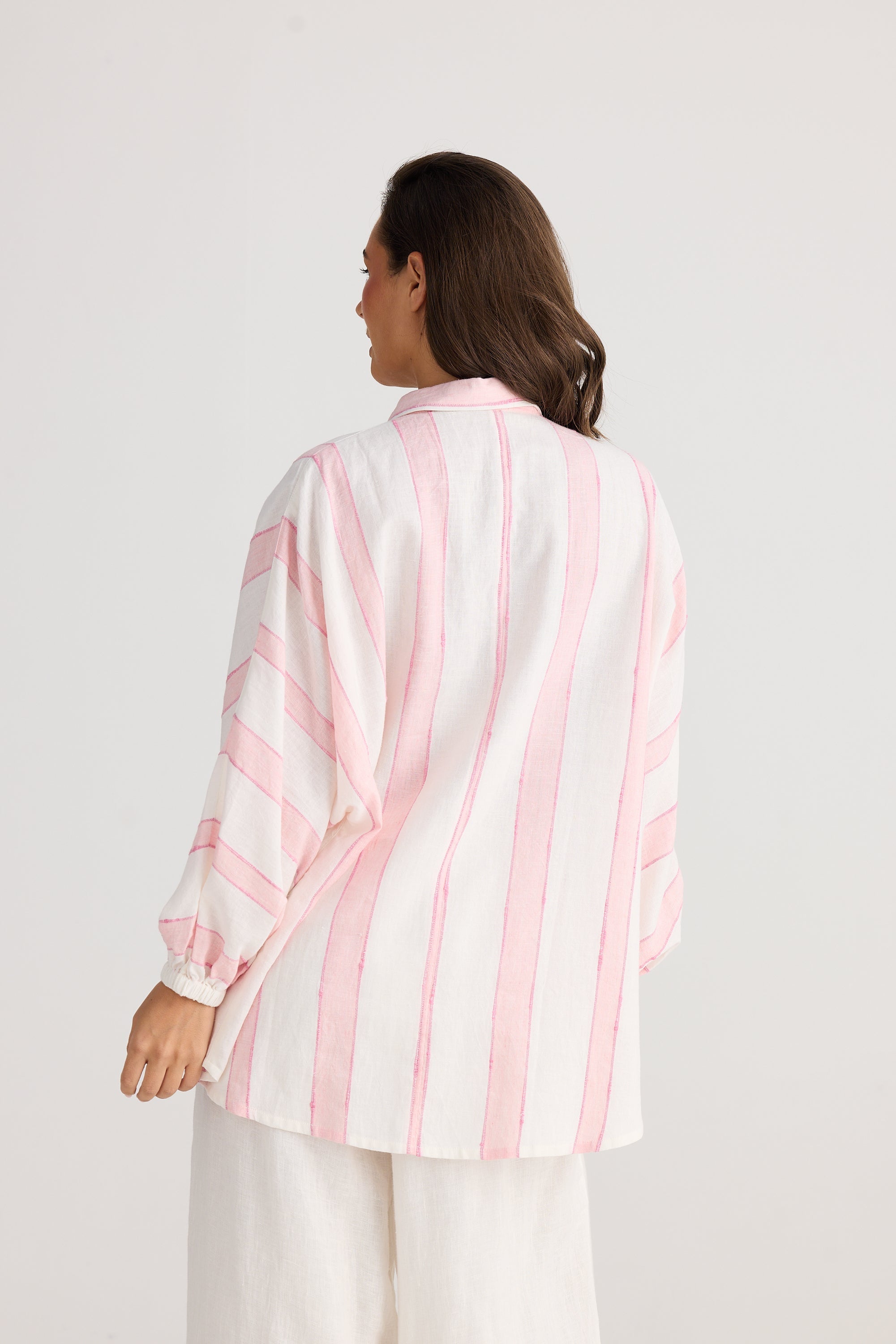 Cliffside Shirt - Candy Stripe-Tops-Holiday-The Bay Room