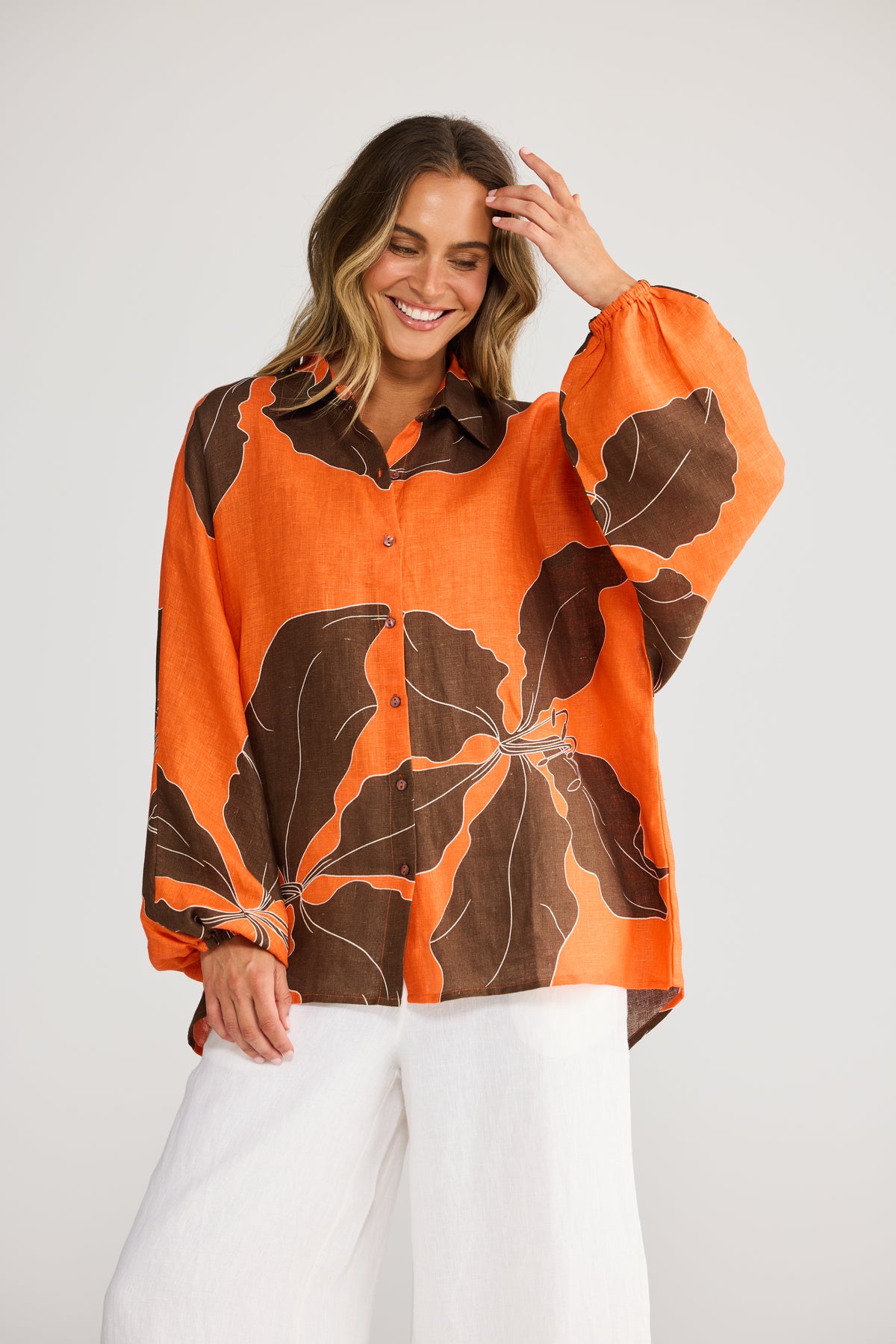 Cliffside Shirt - Hibiscus Breeze-Tops-Holiday-The Bay Room