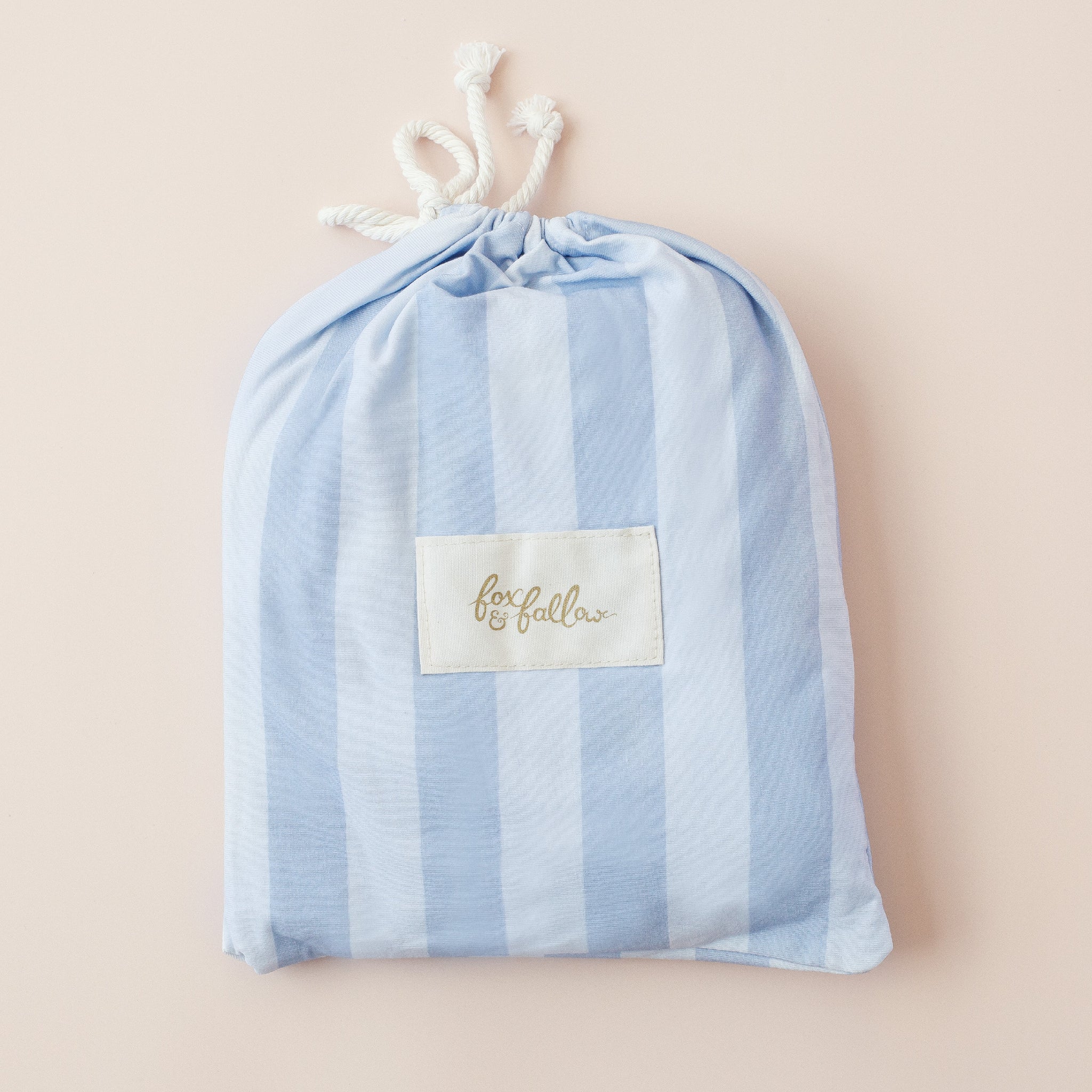 Cloud Stripe Organic Fitted Cot Sheet-Nursery & Nurture-Fox & Fallow-The Bay Room