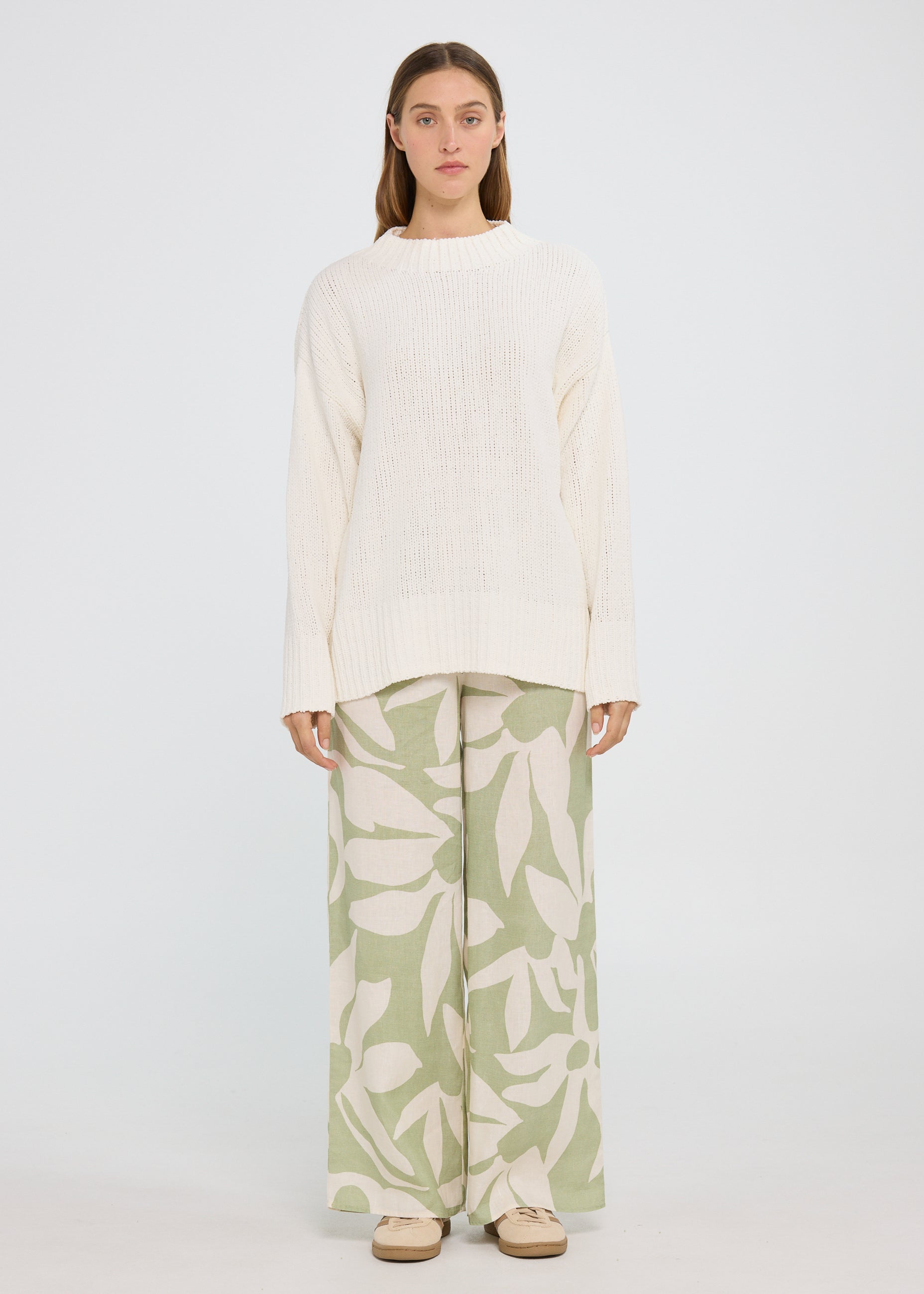 Clover Sweater - Oat-Knitwear & Jumpers-Pippa Ridley-The Bay Room