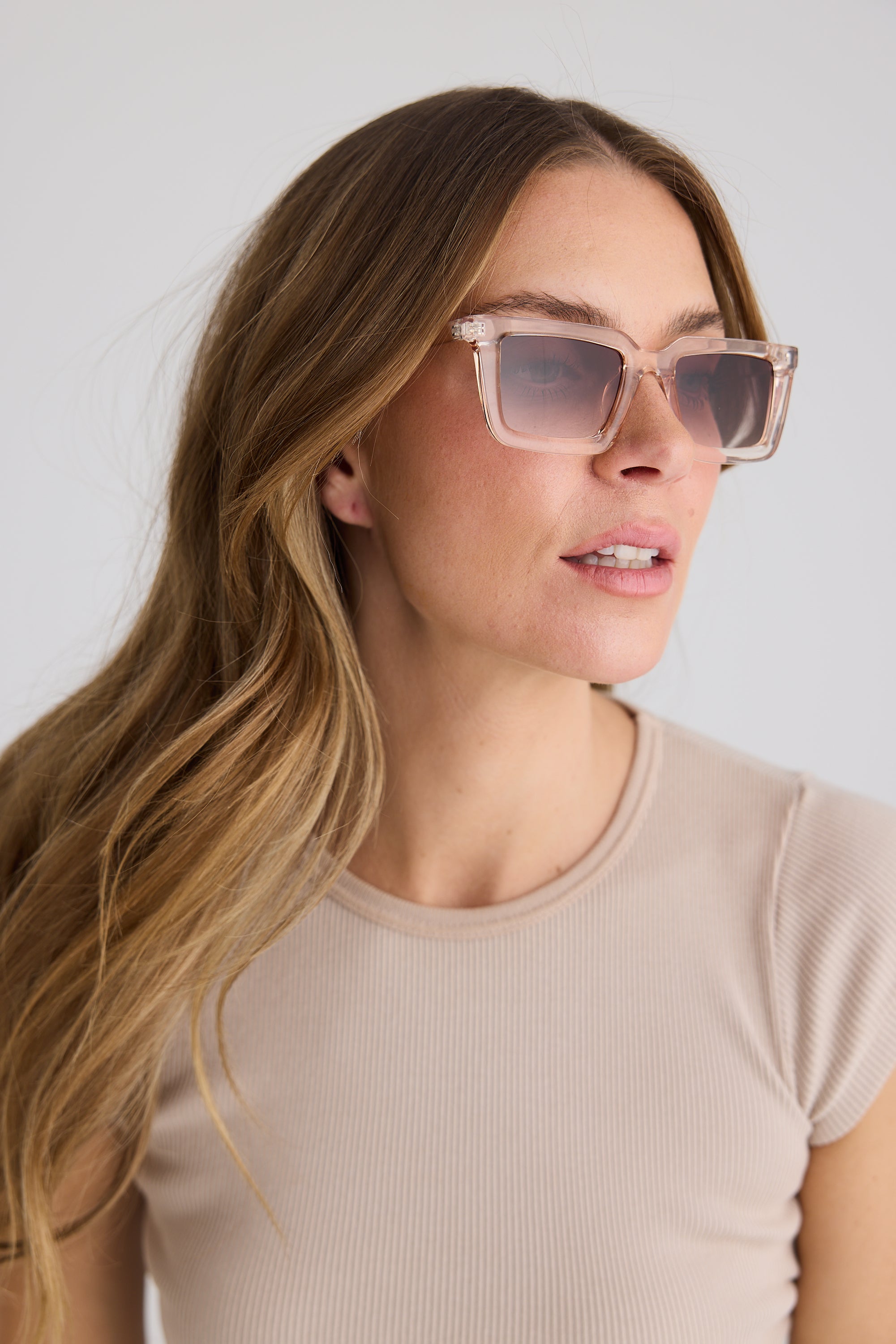Coastline Sunglasses - Clear-Headwear & Sunglasses-Holiday-The Bay Room