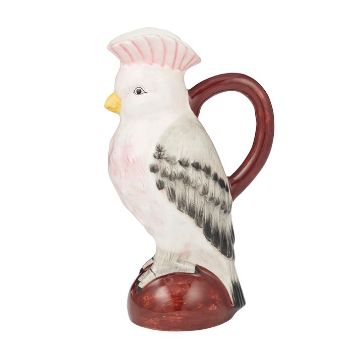 Cockatoo Ceramic Jug 13x17x29cm Green/Pink-Dining & Entertaining-Coast To Coast Home-The Bay Room