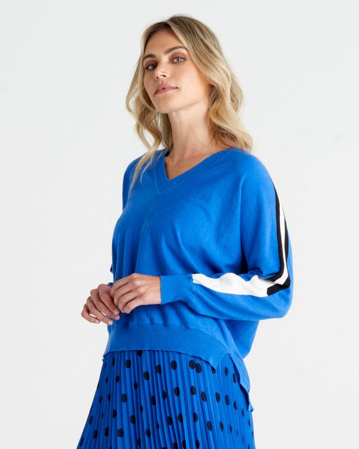 Collins Knit Jumper - Palace Blue-Knitwear & Jumpers-Betty Basics-The Bay Room