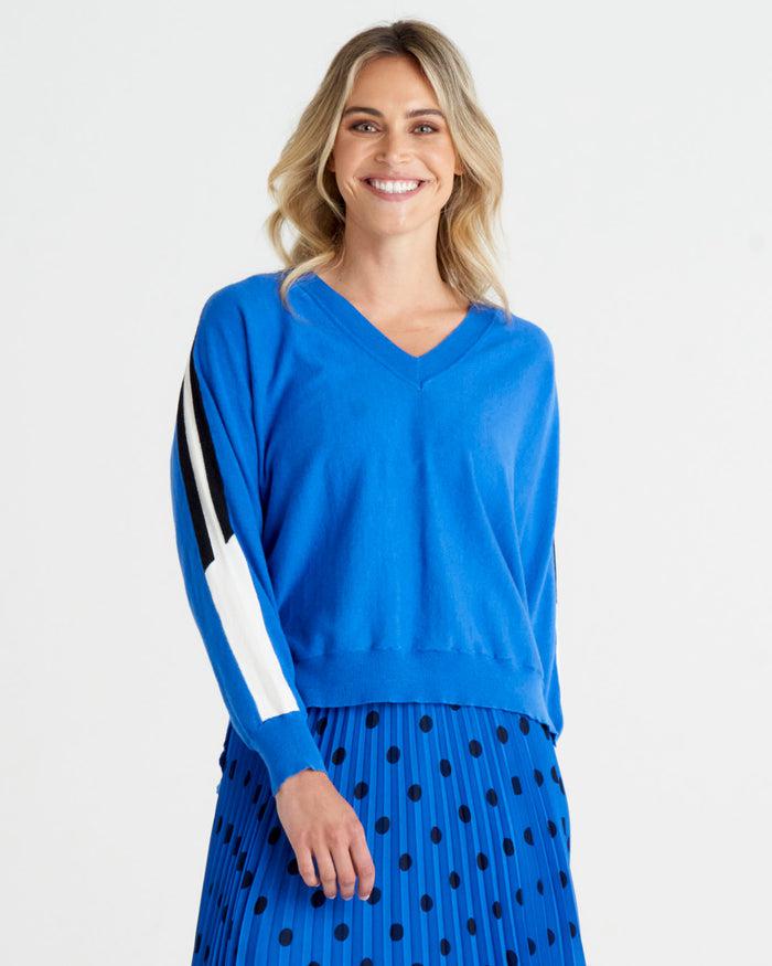Collins Knit Jumper - Palace Blue-Knitwear & Jumpers-Betty Basics-The Bay Room