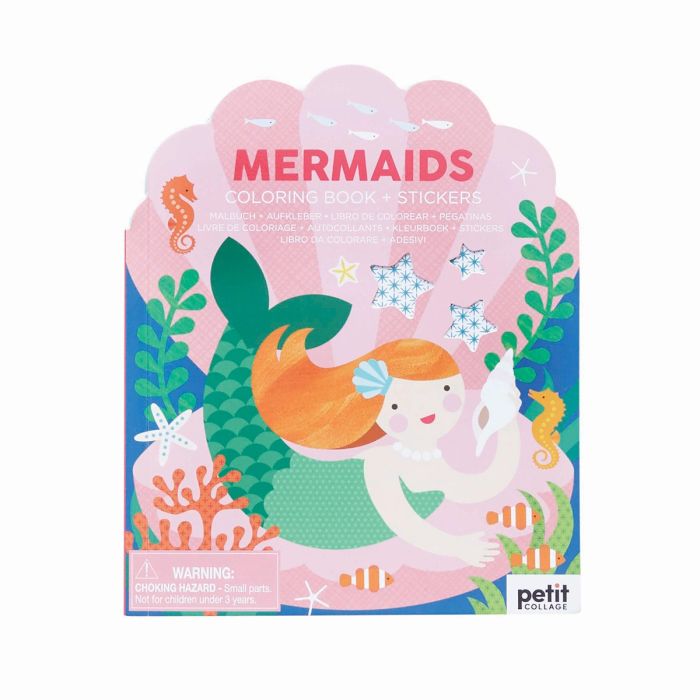 Colouring Book with Stickers - Mermaids-Toys-Petit Collage-The Bay Room