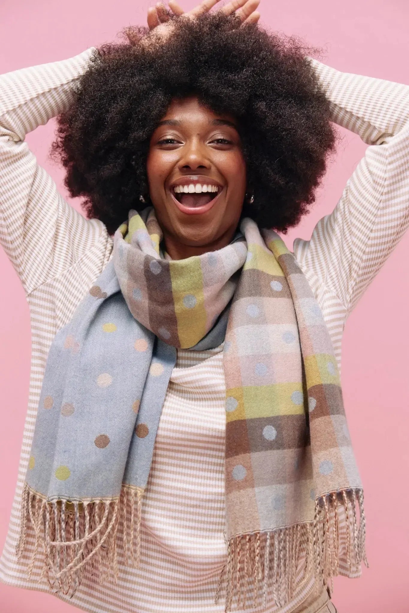 Columbus Spot Scarf - Baby Blue-Scarves, Belts & Gloves-Haven-The Bay Room