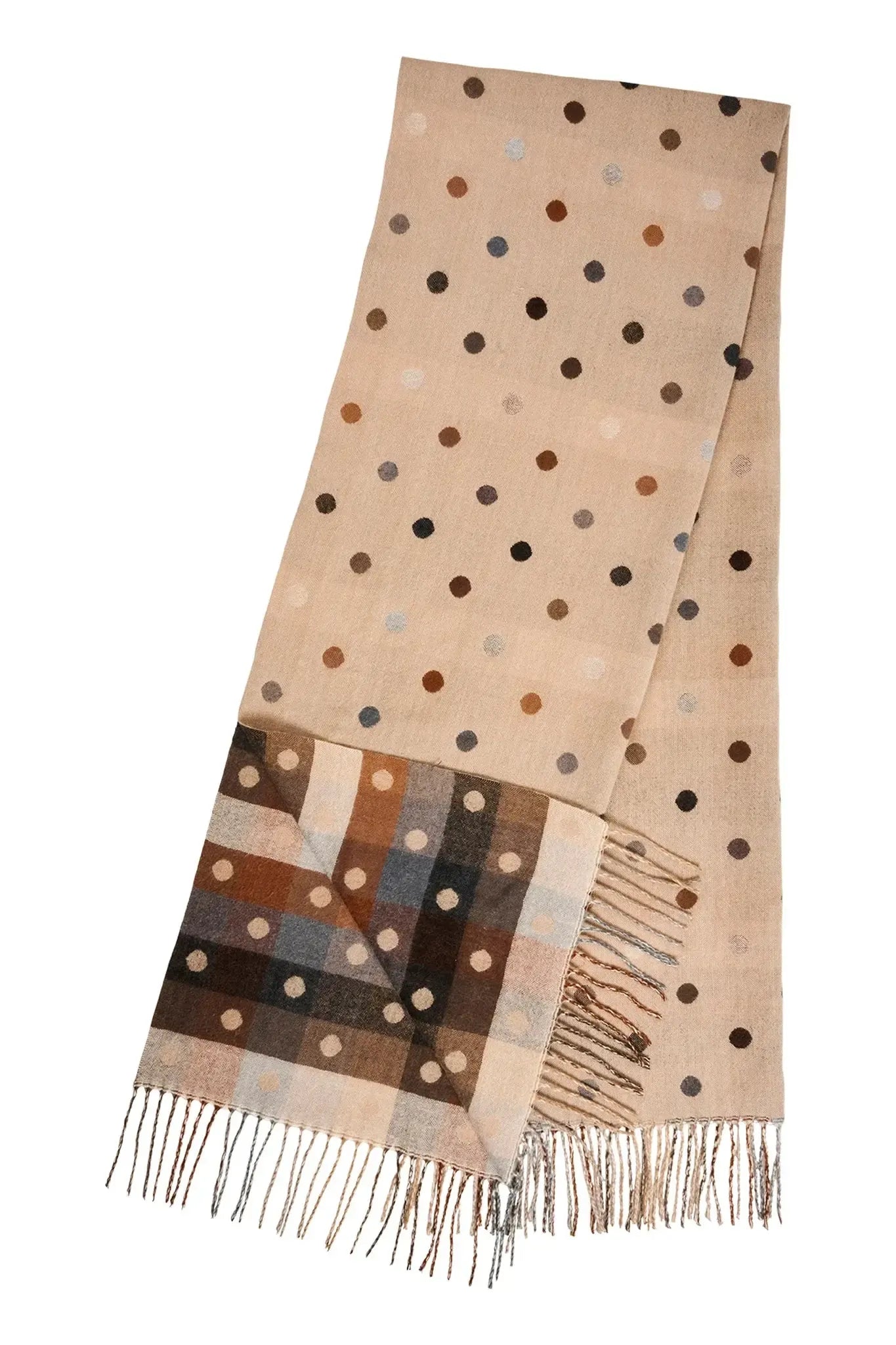 Columbus Spot Scarf - Latte-Scarves, Belts & Gloves-Haven-The Bay Room