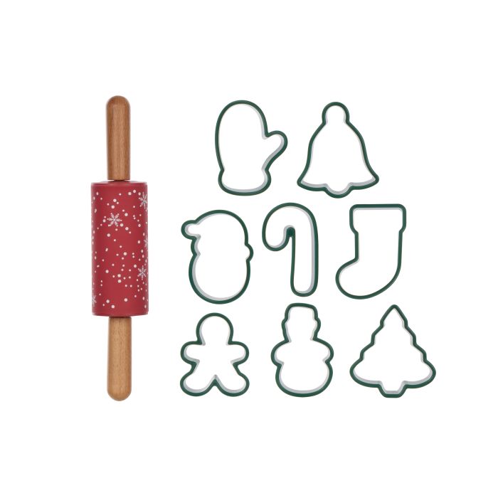 Cookie Cutter & Rolling Pin Gift Set Red-Kitchenware-Davis & Waddell-The Bay Room