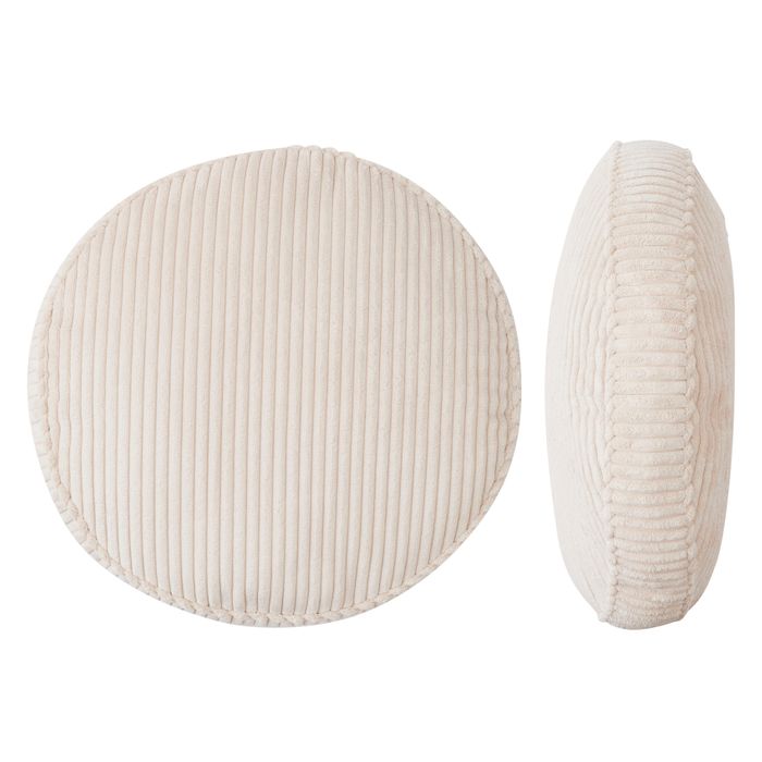 Cordell Round Cushion 40cm Ivory-Soft Furnishings-Coast To Coast Home-The Bay Room