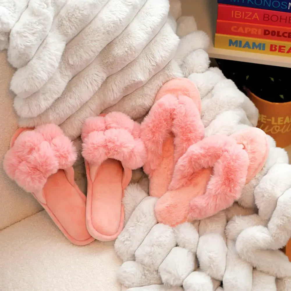 Cosy Luxe Thongs - Pink Lemonade-Sleepwear & Robes-Annabel Trends-The Bay Room