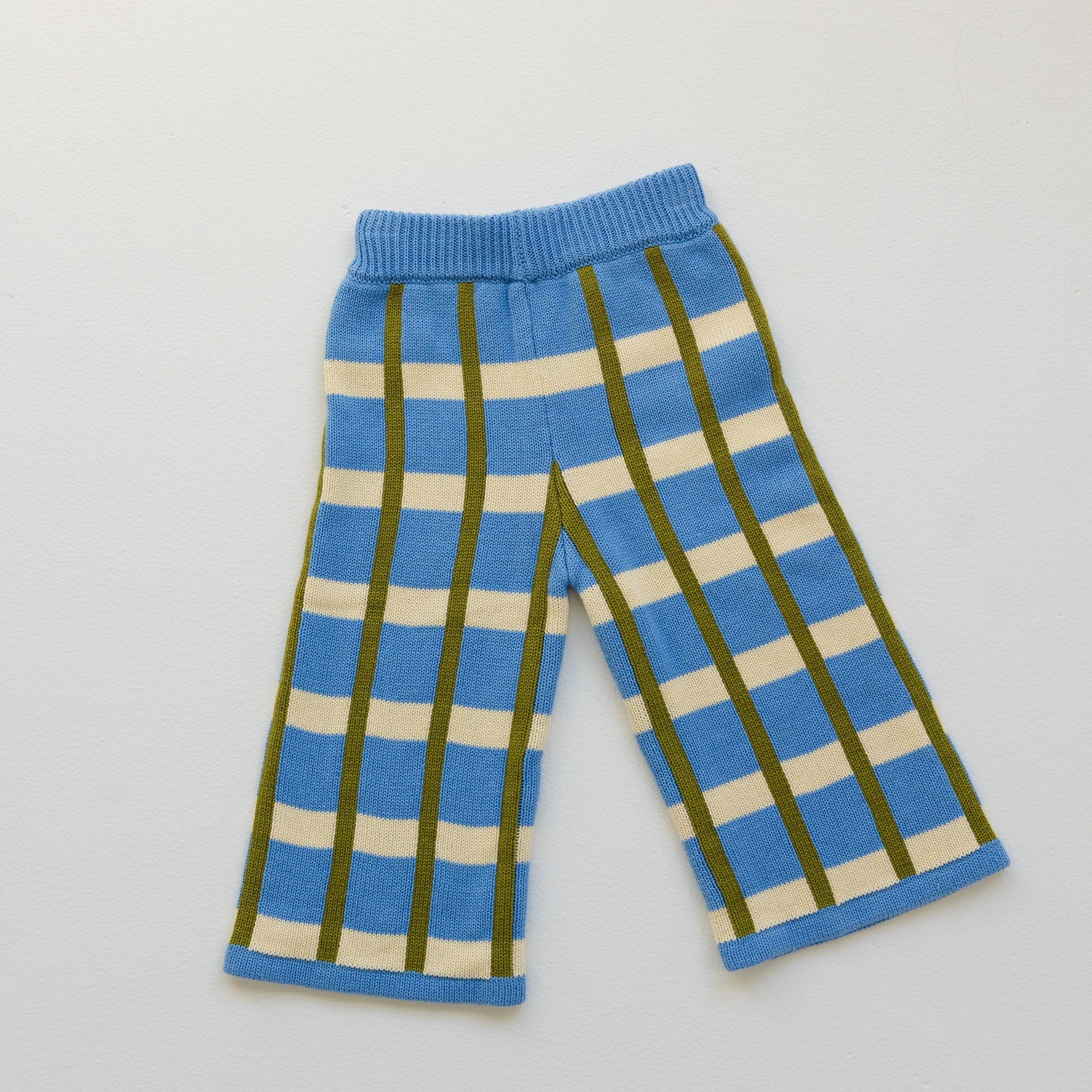 Cotton Check Knit Pants - Bluebird-Clothing & Accessories-BY GEE-The Bay Room