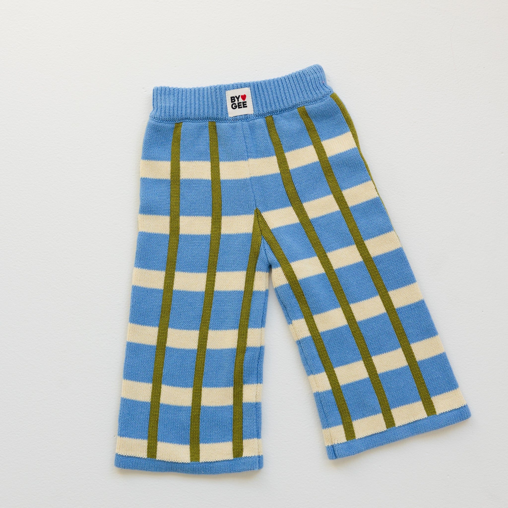 Cotton Check Knit Pants - Bluebird-Clothing & Accessories-BY GEE-The Bay Room