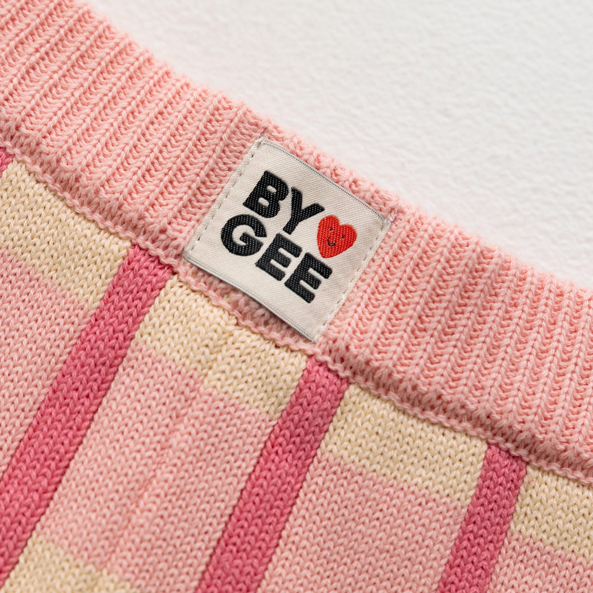 Cotton Check Knit Pants - Peony-Clothing & Accessories-BY GEE-The Bay Room