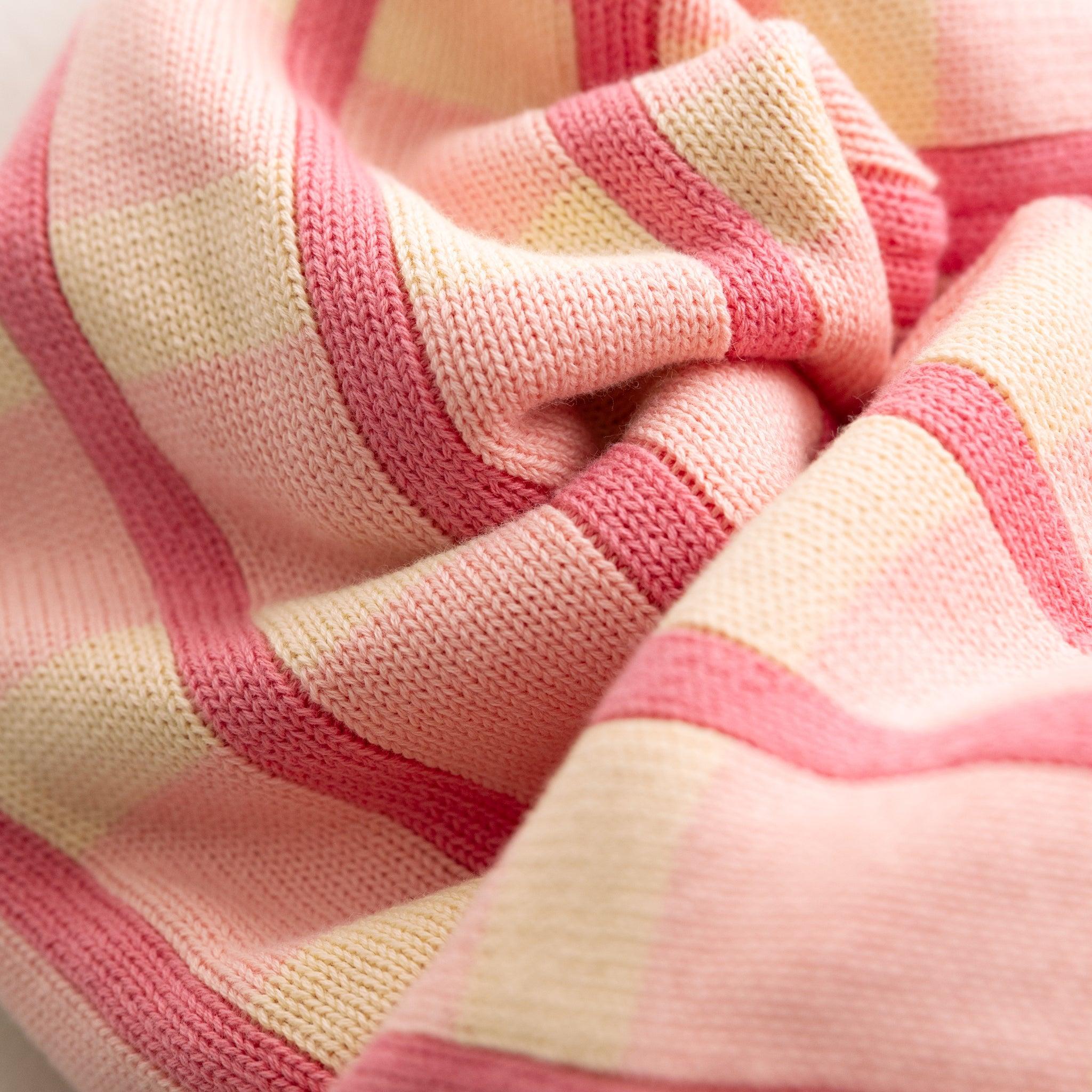 Cotton Check Knit Pants - Peony-Clothing & Accessories-BY GEE-The Bay Room