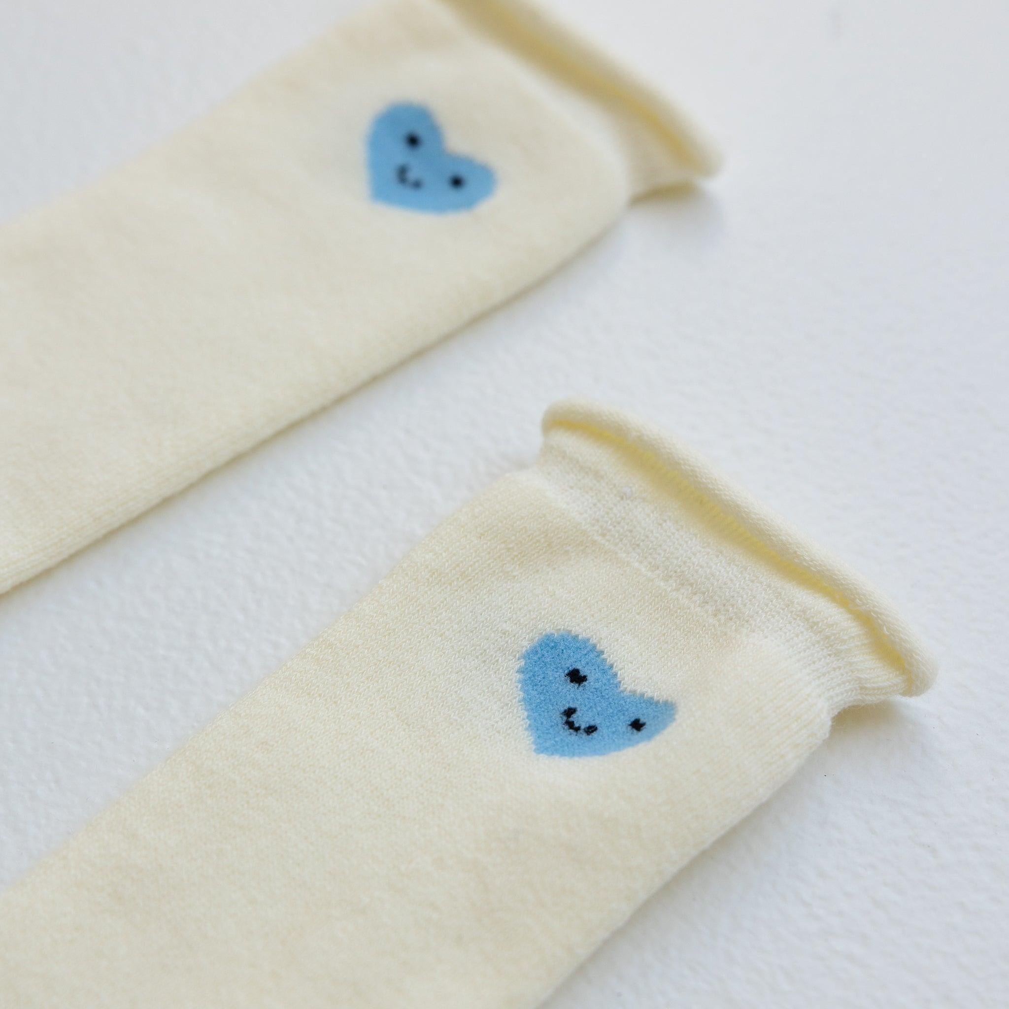 Cotton Mini Slouch Sock - Blue Heart-Clothing & Accessories-BY GEE-The Bay Room
