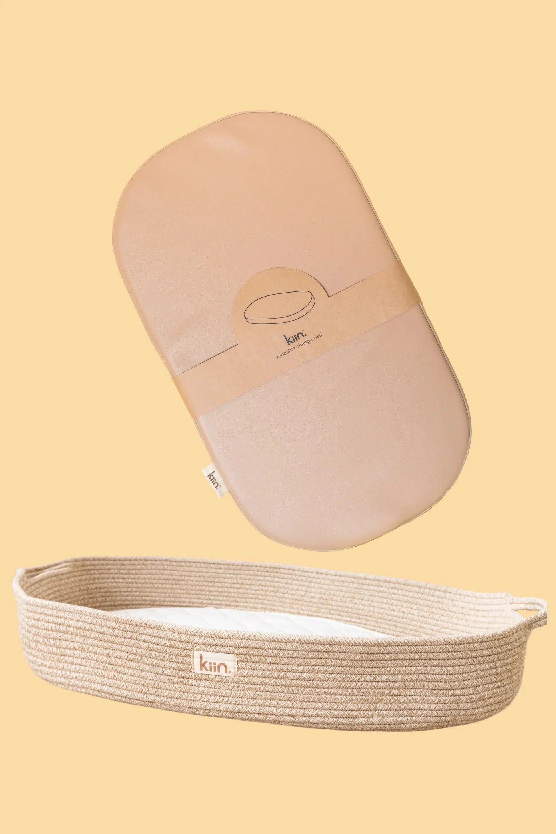 Cotton Rope Change Basket + Mocha Wipeable Change Pad-Nursery & Nurture-Kiin-The Bay Room