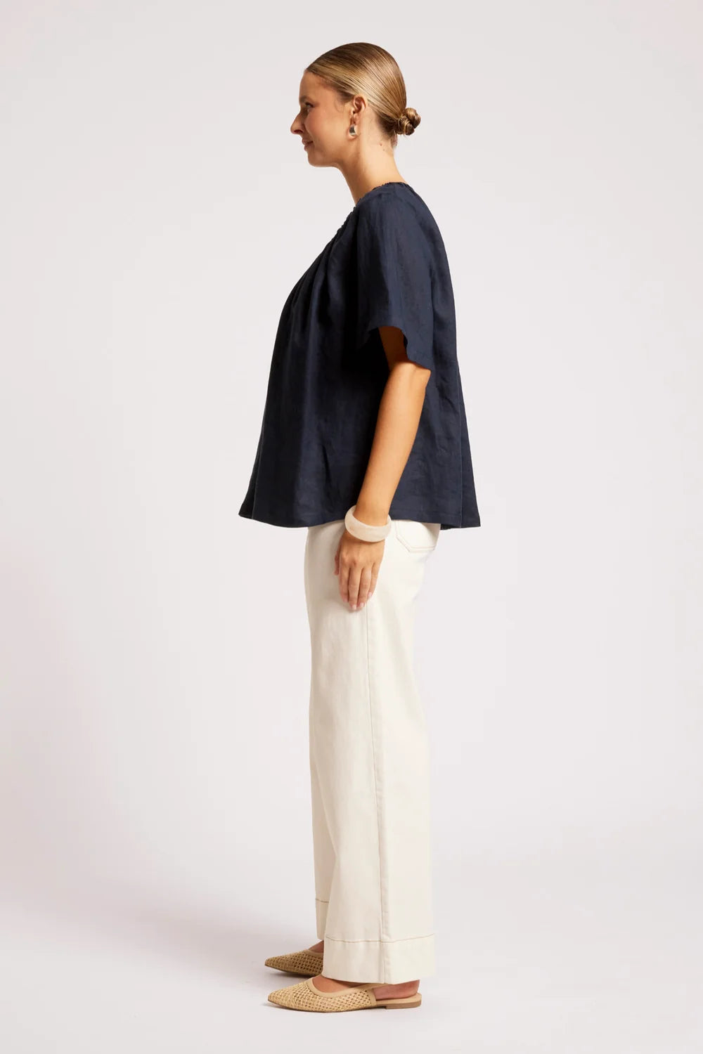 Cove Relaxed Top - Indigo-Tops-Eb & Ive-The Bay Room