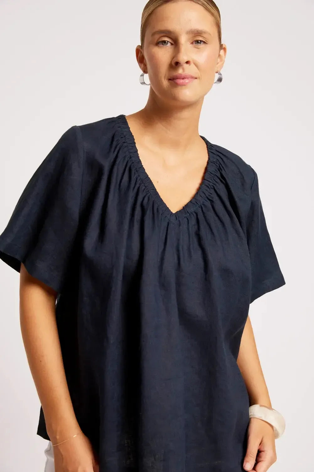 Cove Relaxed Top - Indigo-Tops-Eb & Ive-The Bay Room