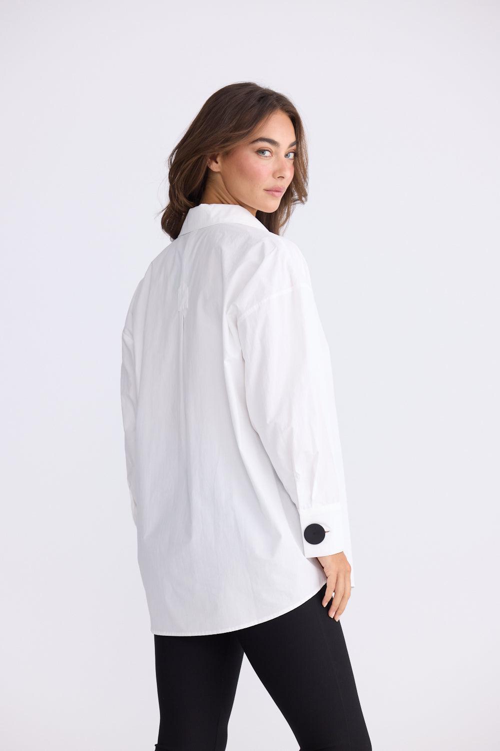 Coventry Overshirt - White-Tops-Brave & True-The Bay Room
