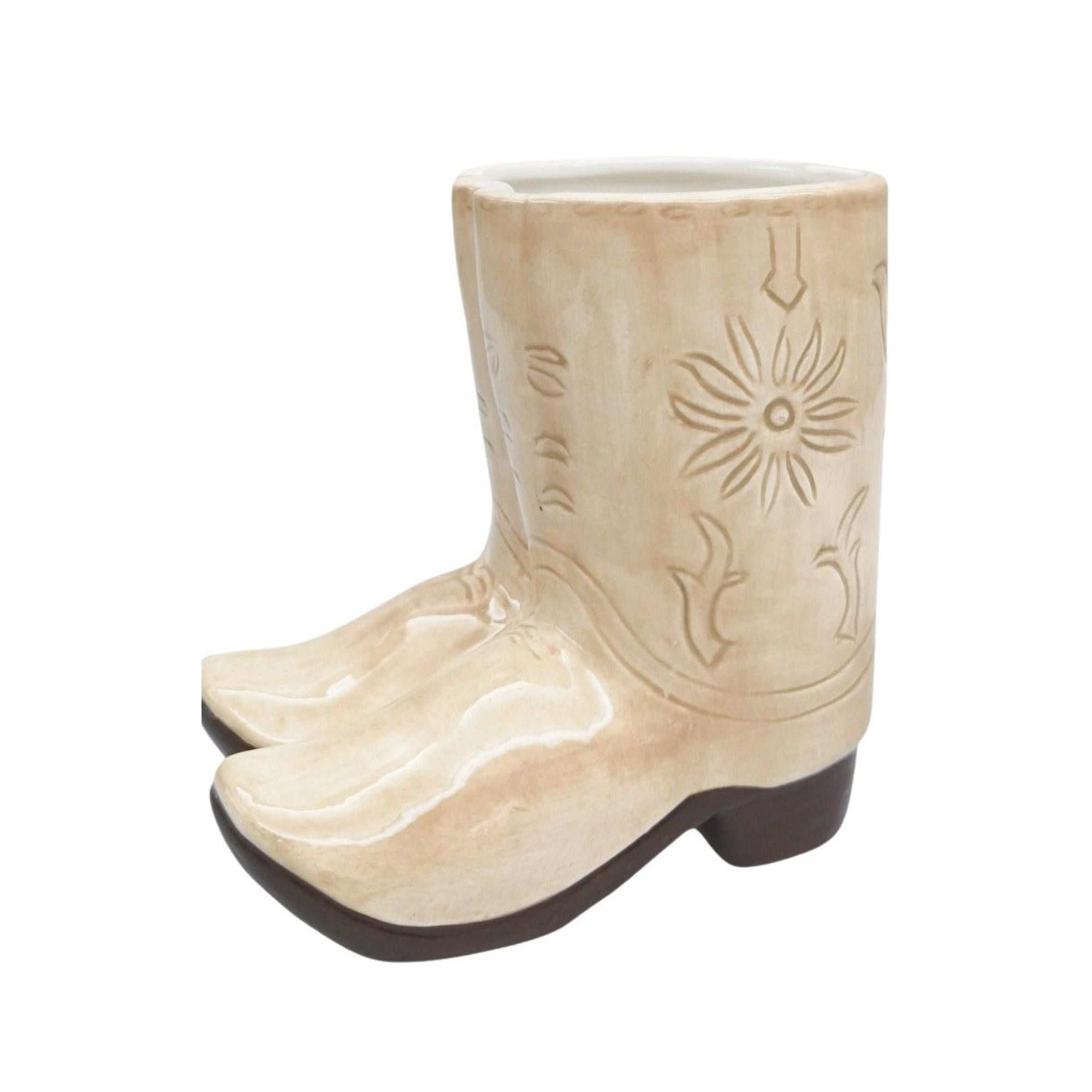 Cowboy Boots Planter Tan 16cm-Pots, Planters & Vases-Urban Products-The Bay Room