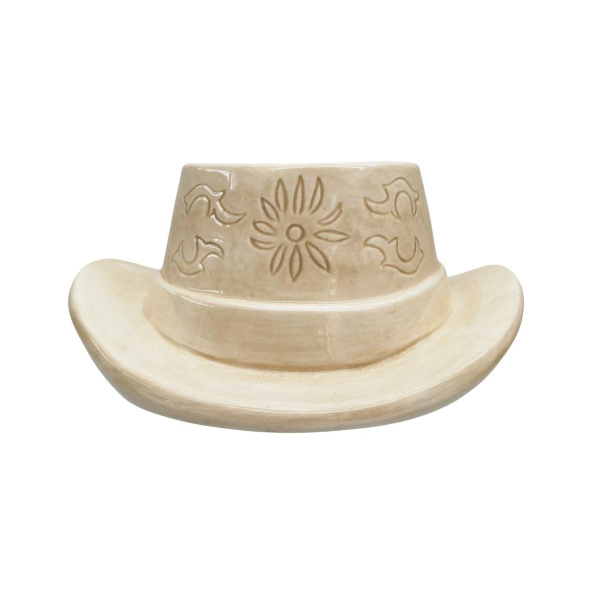 Cowboy Hat Planter Tan 20cm-Pots, Planters & Vases-Urban Products-The Bay Room