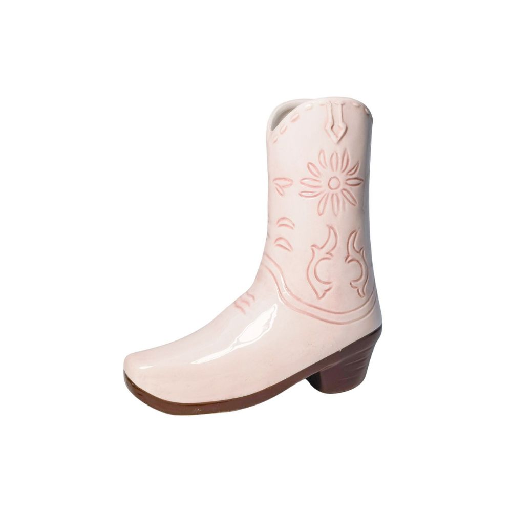 Cowgirl Boot Vase Pink 19cm-Pots, Planters & Vases-Urban Products-The Bay Room