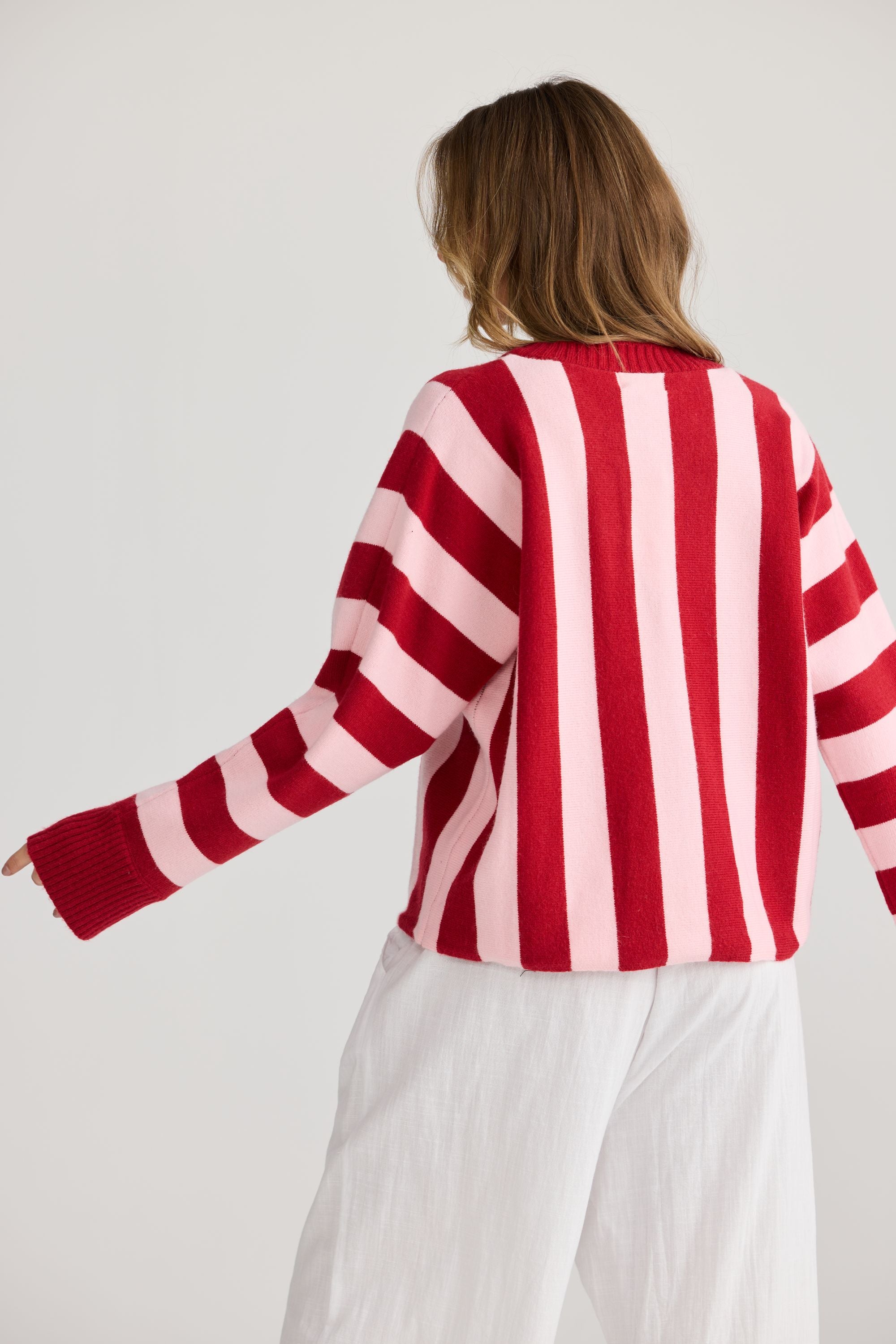 Crew Knit - Red Stripe-Knitwear & Jumpers-Holiday-The Bay Room