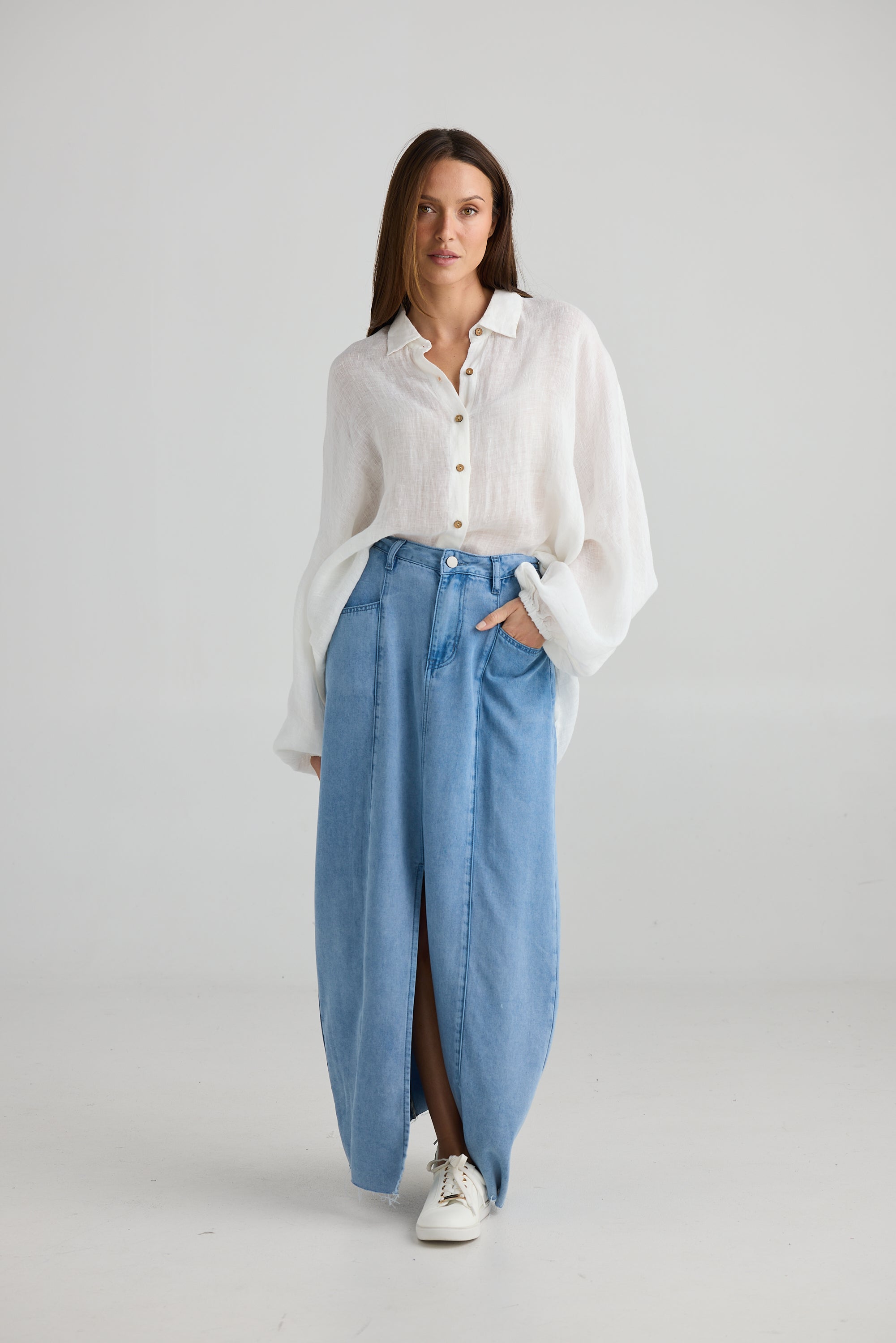 Cruise Skirt - Blue Wash-Skirts-Holiday-The Bay Room