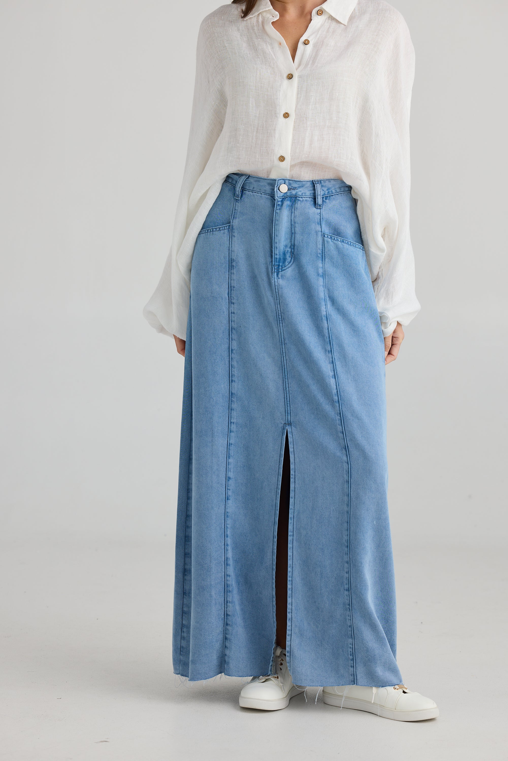 Cruise Skirt - Blue Wash-Skirts-Holiday-The Bay Room
