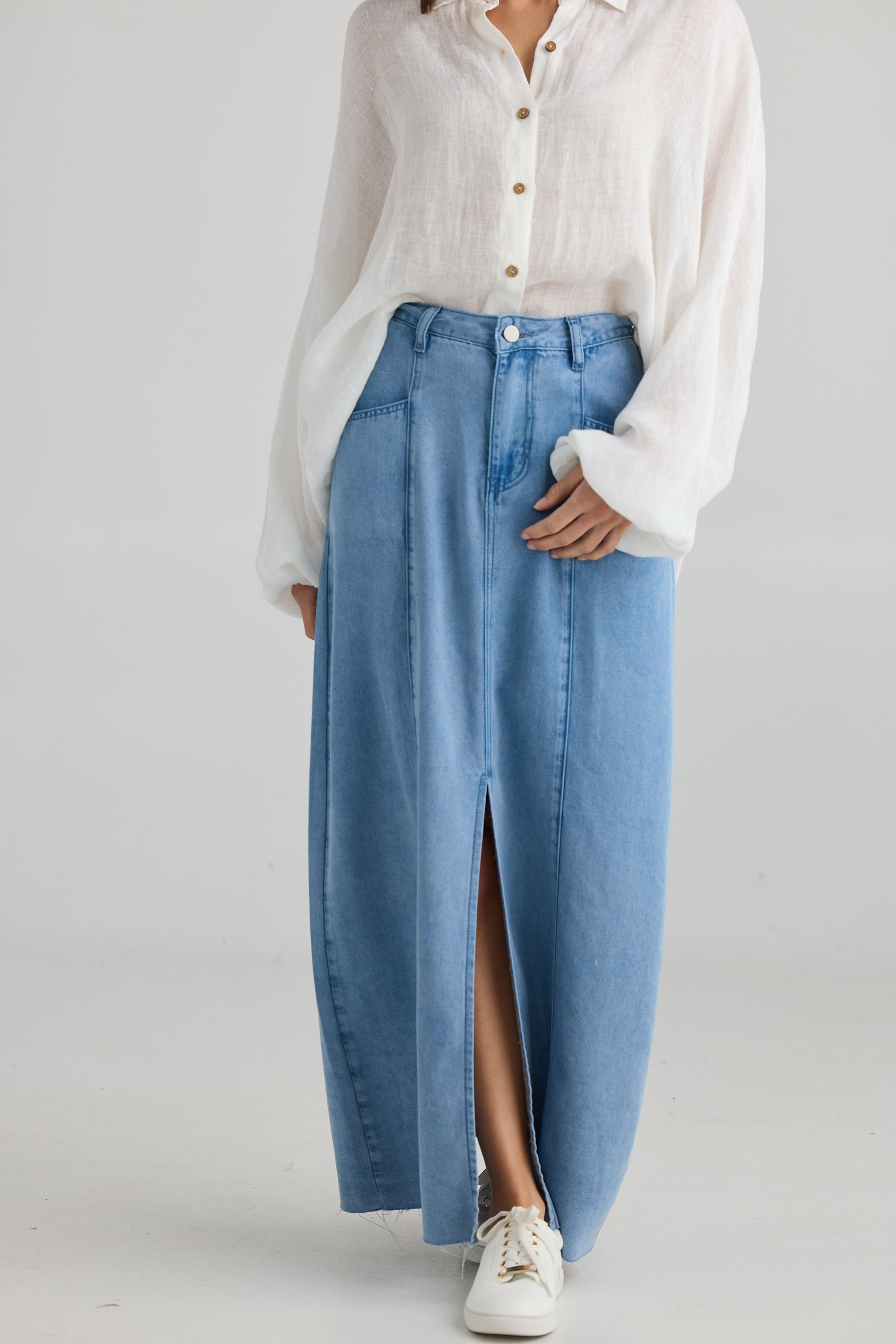 Cruise Skirt - Blue Wash-Skirts-Holiday-The Bay Room