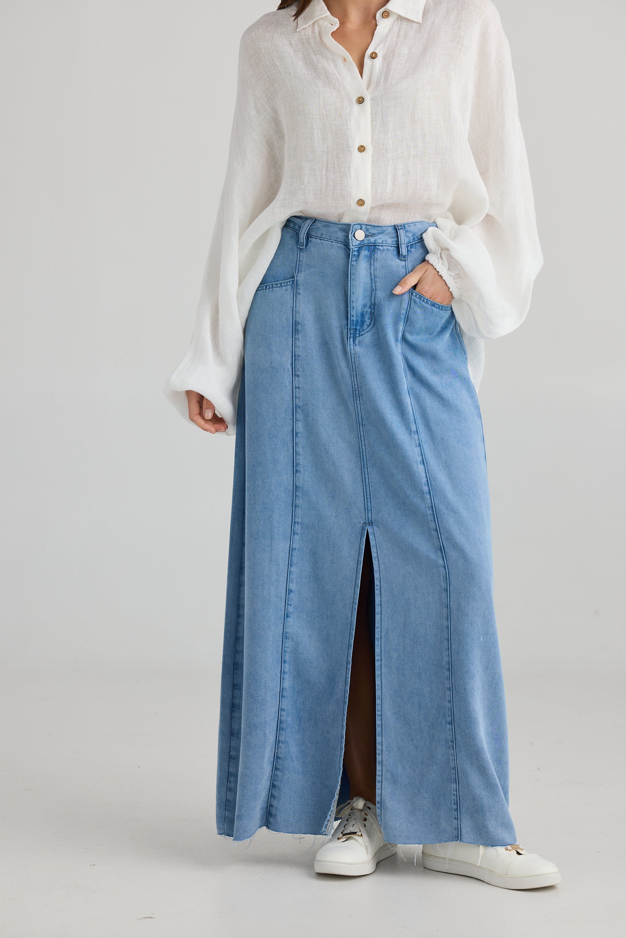 Cruise Skirt - Blue Wash-Skirts-Holiday-The Bay Room
