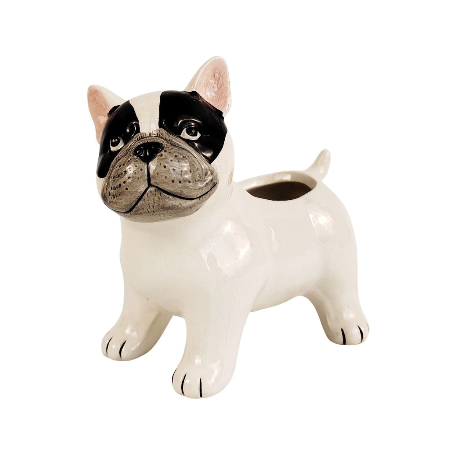 Cute French Bulldog Planter White 13.5cm-Pots, Planters & Vases-Urban Products-The Bay Room