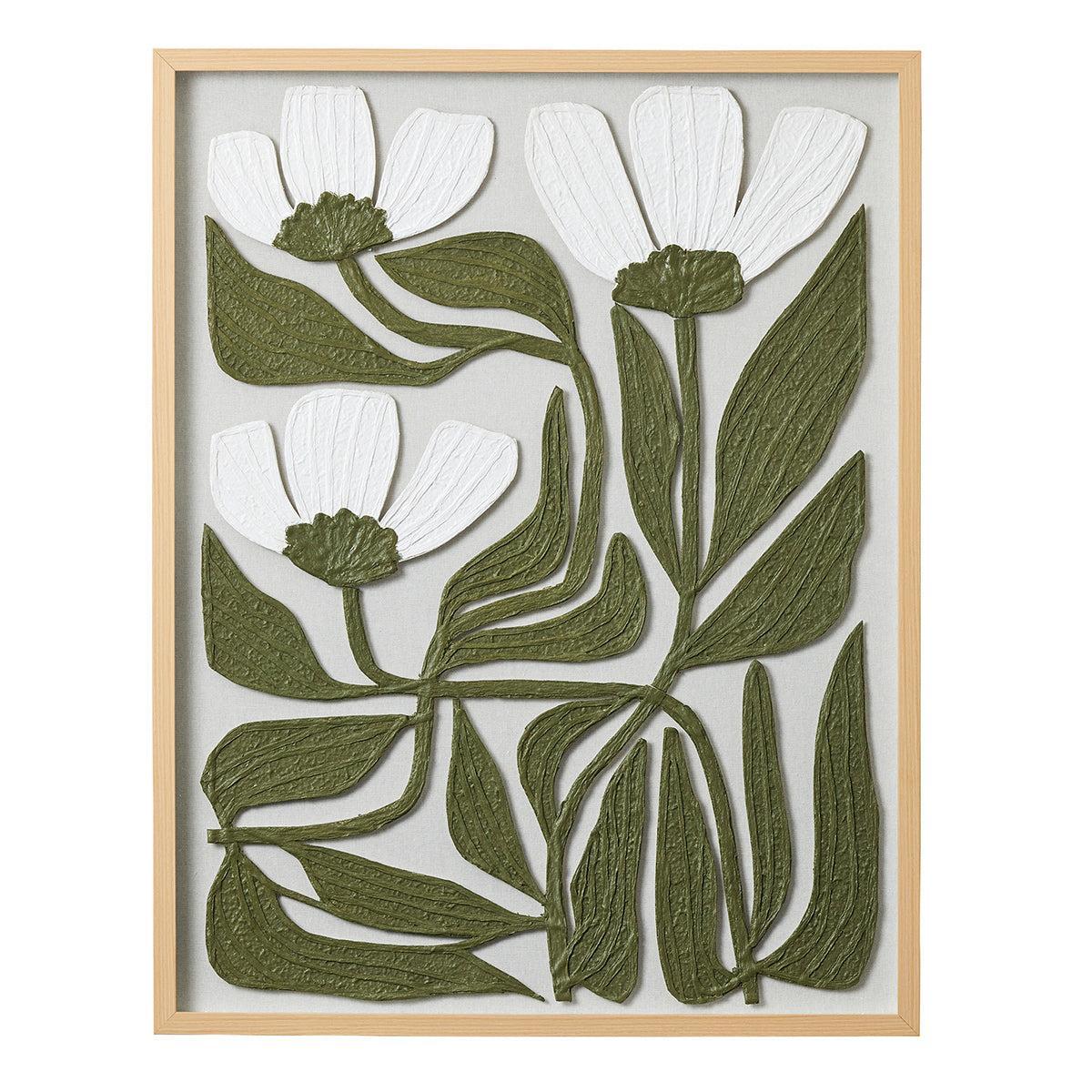 Daisies Paper Wall Art 70x90cm Olive-Wall Decor-Coast To Coast Home-The Bay Room