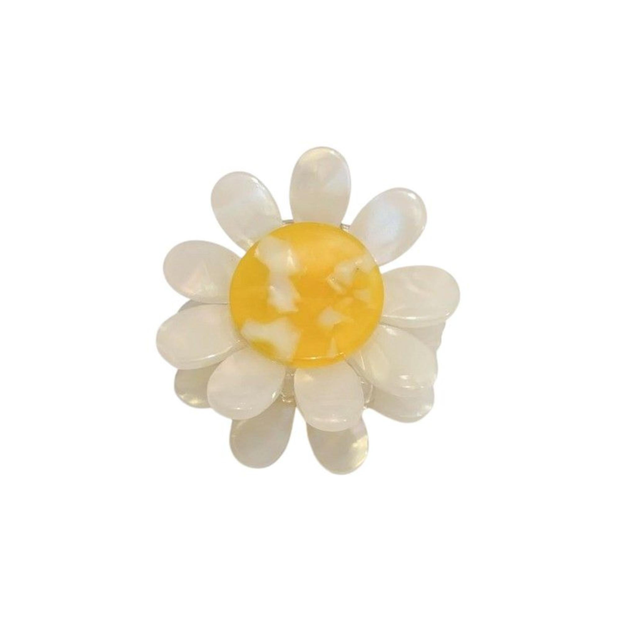 Daisy Claw Clip White & Yellow-Clothing & Accessories-Urban Products-The Bay Room