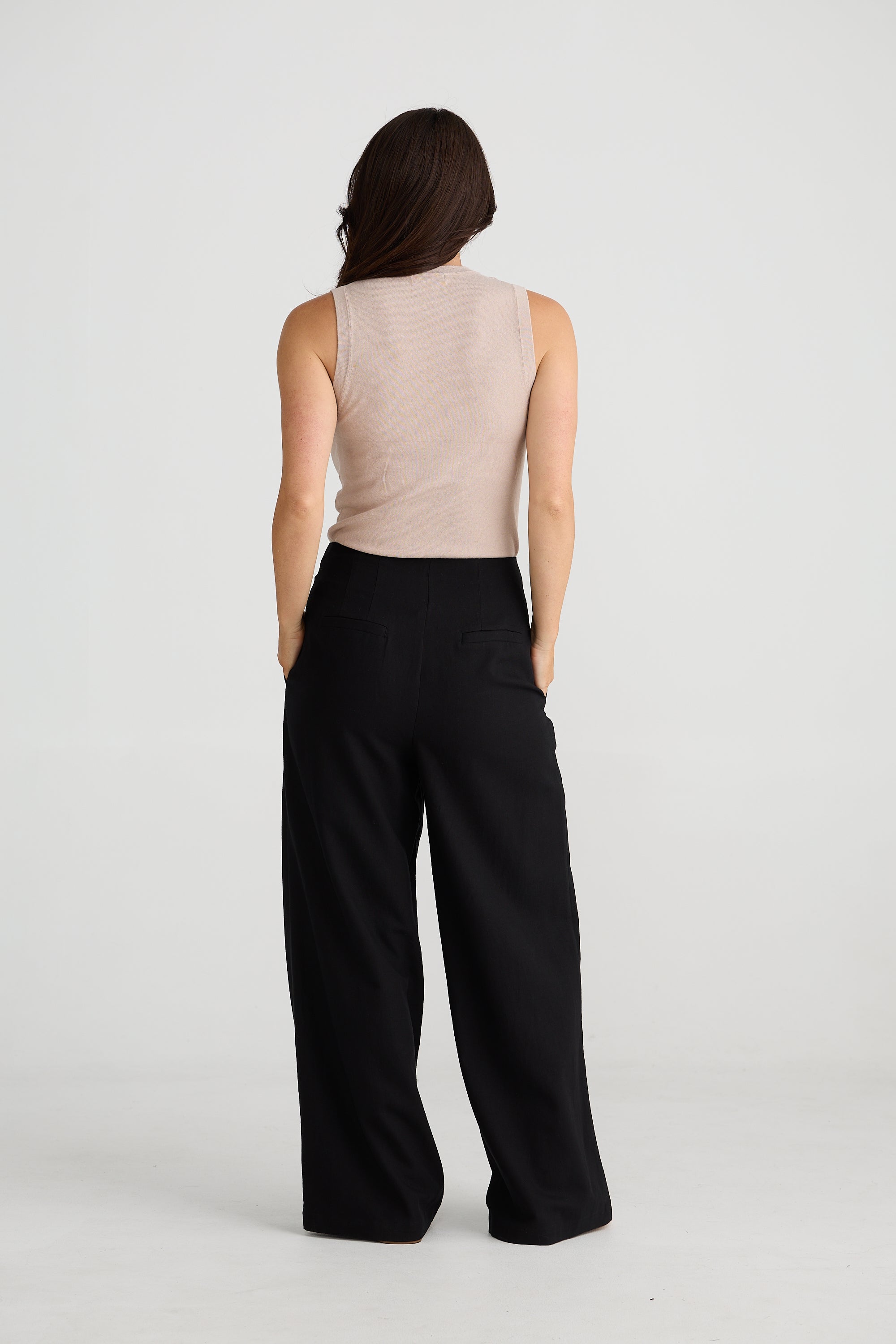 Dana Linen Blend Pant - Black-Pants-Brave & True-The Bay Room